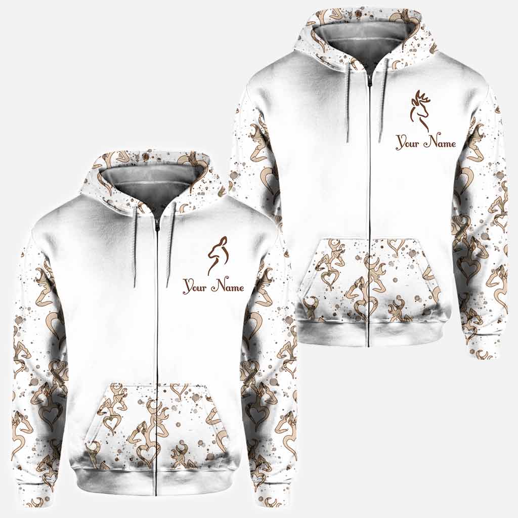 His Doe Her Buck - Personalized Couple Hunting All Over T-shirt and Hoodie