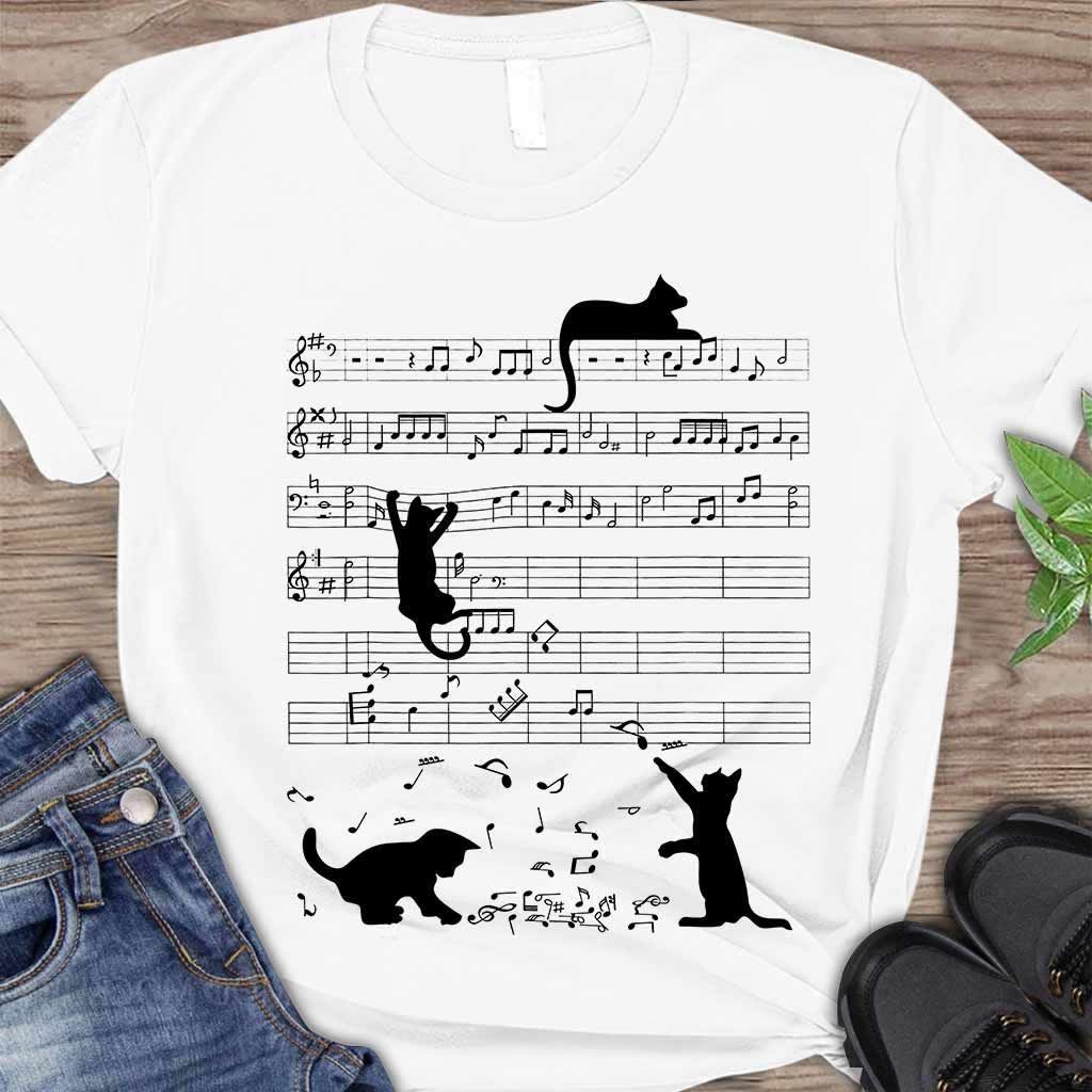 Music and Cats  - Black Cat T-shirt And Hoodie 062021