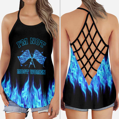 Not Most Women - Racing Cross Tank Top