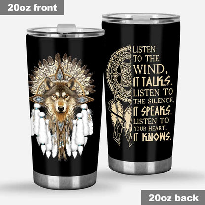 Native Wolf - Native American Tumbler 062021