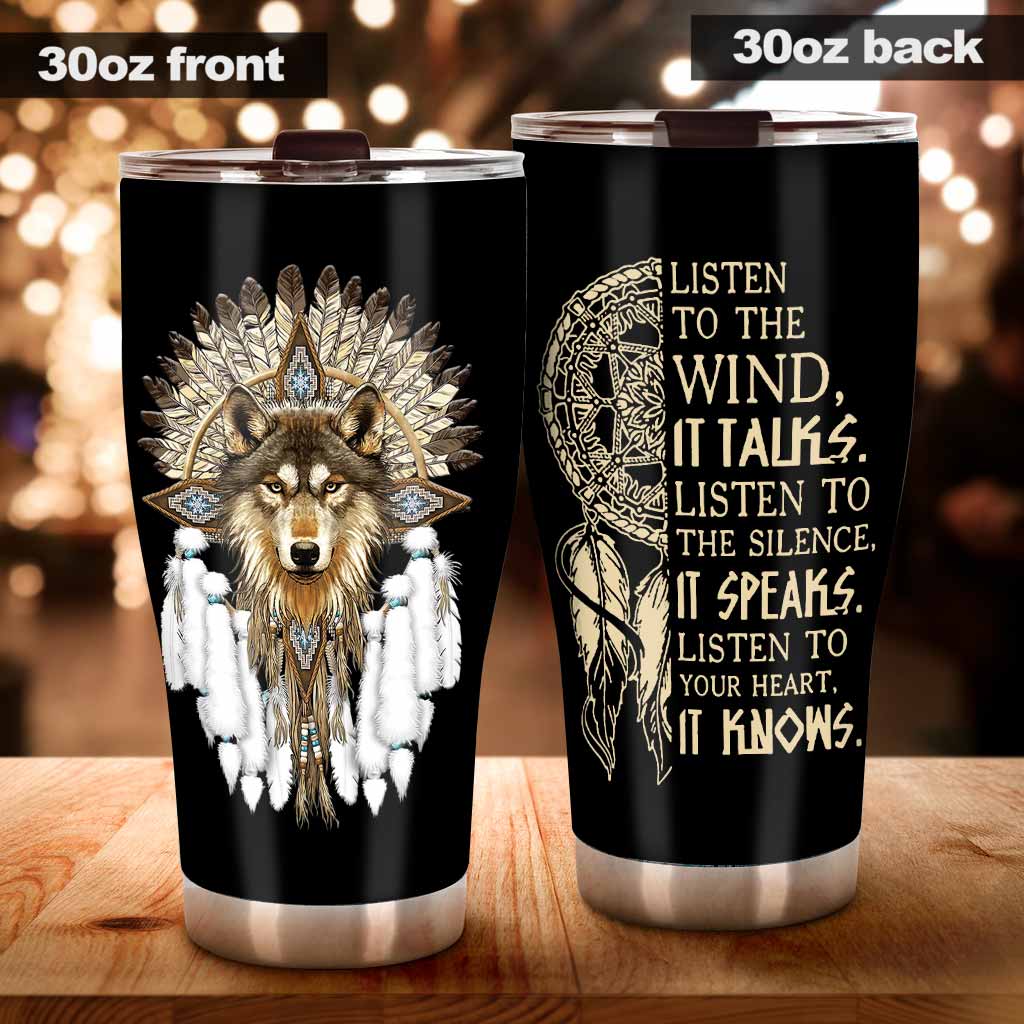 Native Wolf - Native American Tumbler 062021