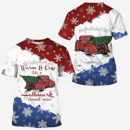 Warm And Cozy Like A Christmas Channel Movie - All Over T-shirt and Hoodie