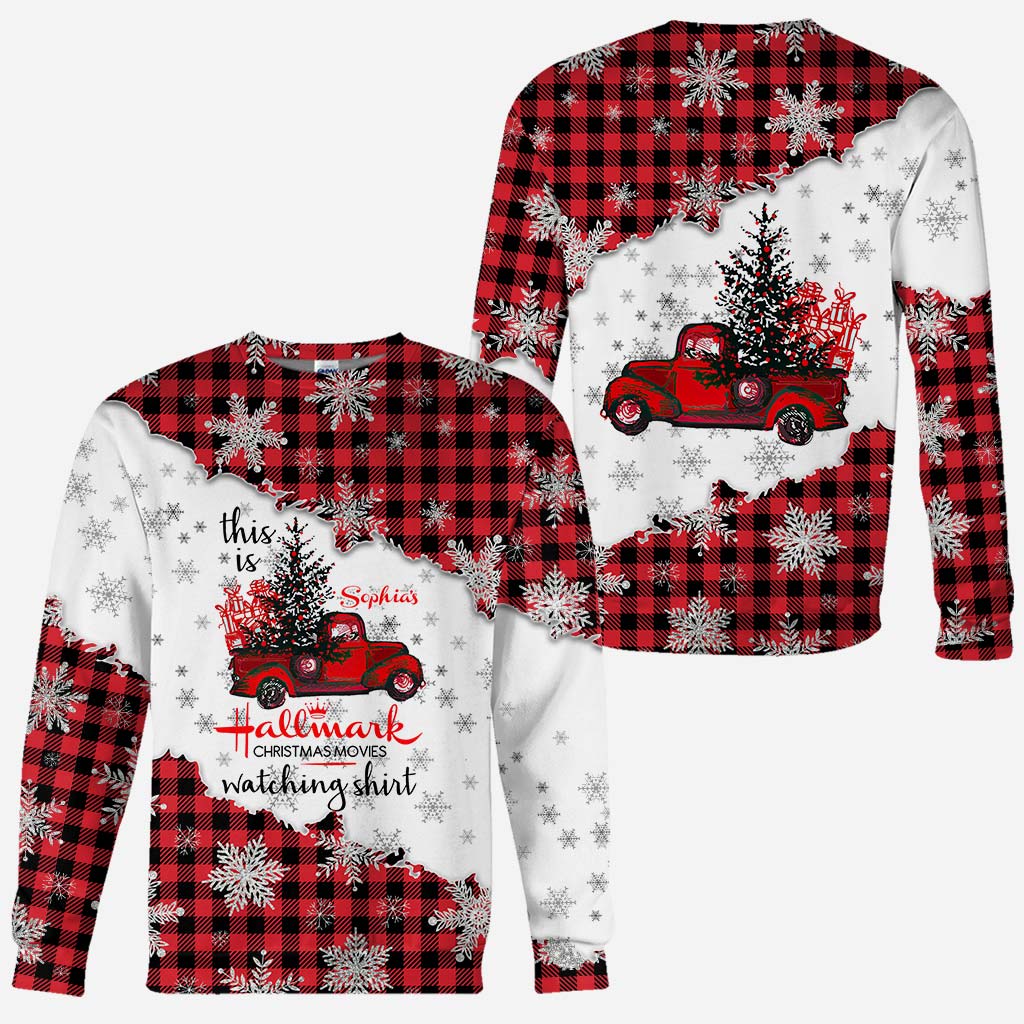 Christmas Movie Watching - Personalized Christmas All Over T-shirt and Hoodie