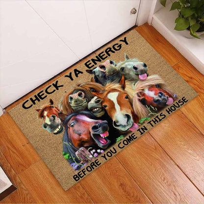 Check Ya Energy - Horse Coir Pattern Print Doormat