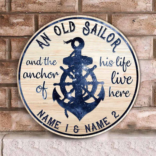 An Old Sailor - Cruising Personalized Round Wood Sign