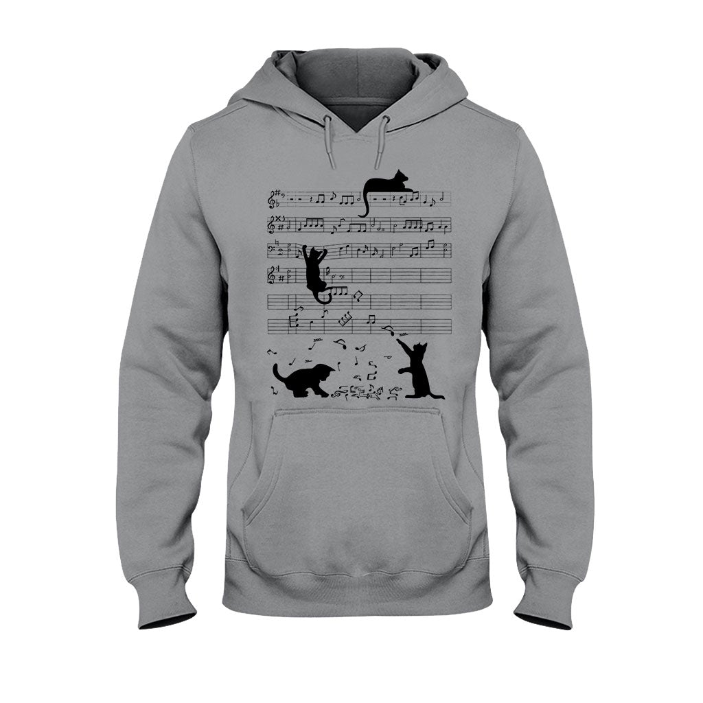 Music and Cats  - Black Cat T-shirt And Hoodie 062021