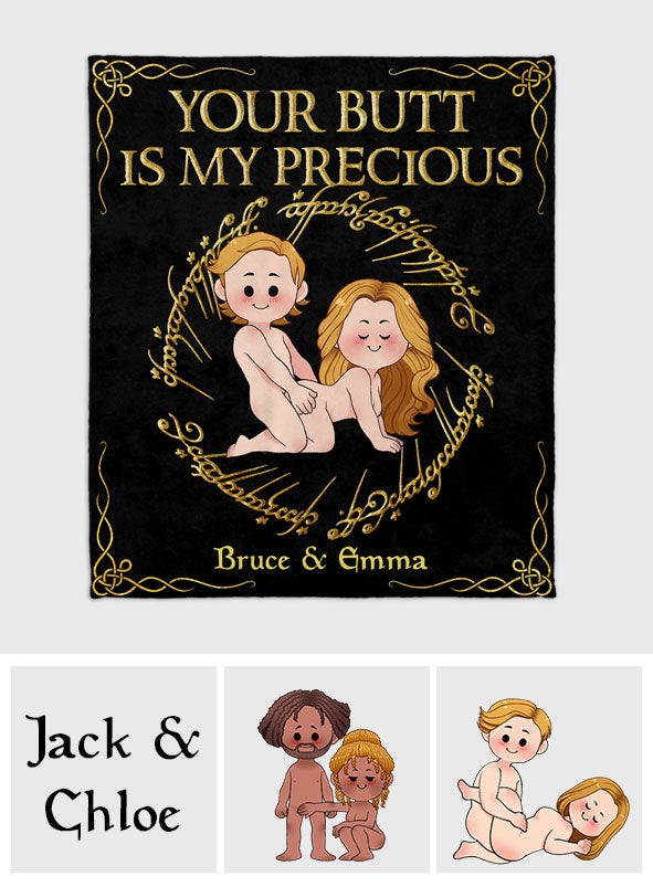 My Butt Is My Precious - Personalized Couple Blanket