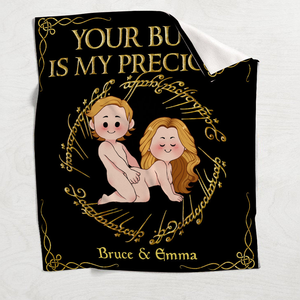 My Butt Is My Precious - Personalized Couple Blanket