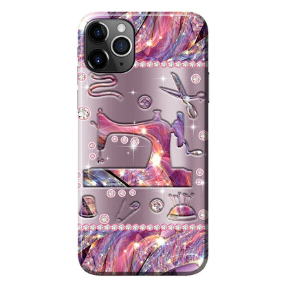 Sewing Metal Pattern Print Phone Case 062021