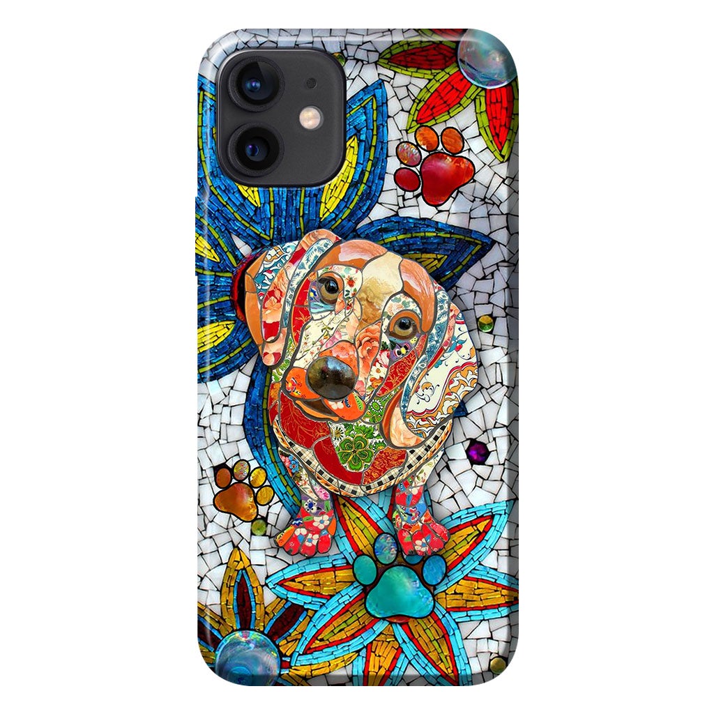 Love Dachshunds Ceramic Pattern Print Phone Case