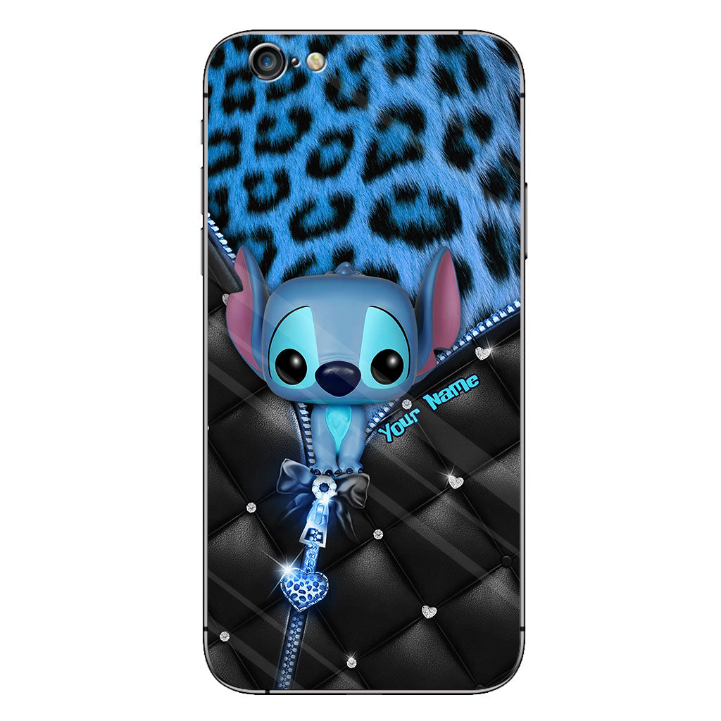 Ohana - Personalized Phone Case With Leather Pattern Print