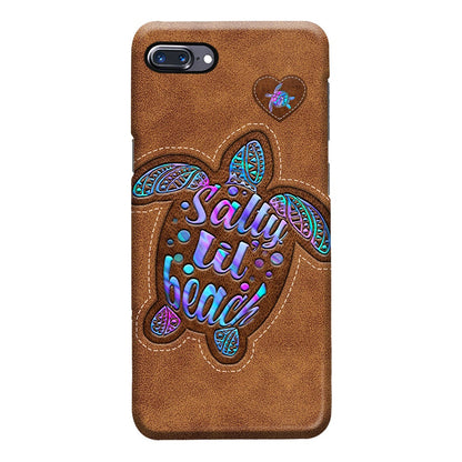 Salty Lil' Beach - Turtle Personalized Leather Pattern Print Phone Case