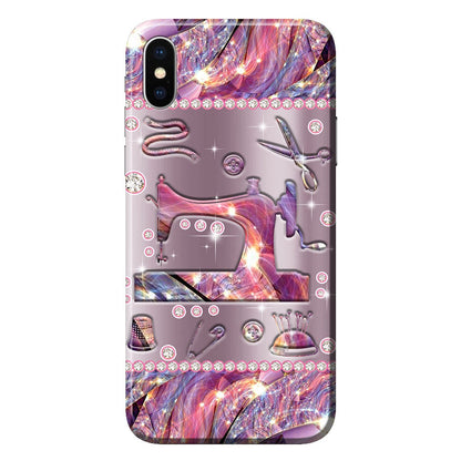 Sewing Metal Pattern Print Phone Case 062021