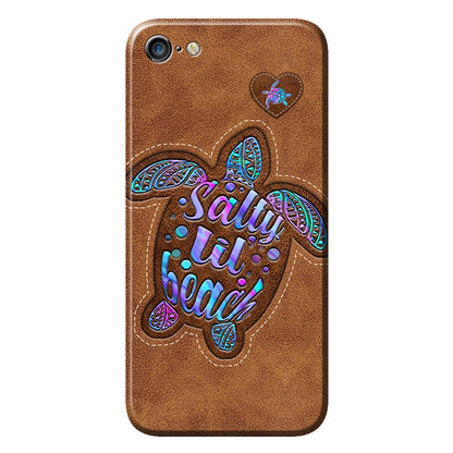 Salty Lil' Beach - Turtle Personalized Leather Pattern Print Phone Case