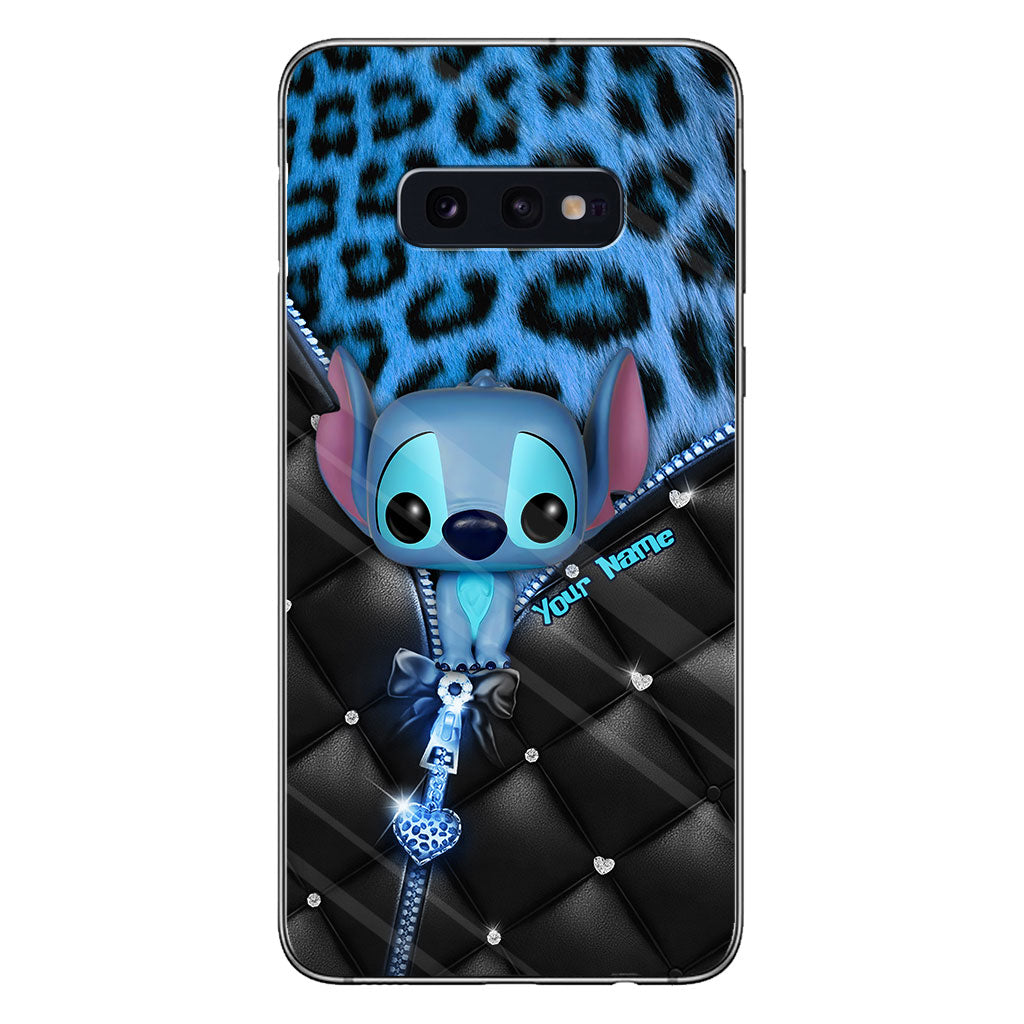 Ohana - Personalized Phone Case With Leather Pattern Print