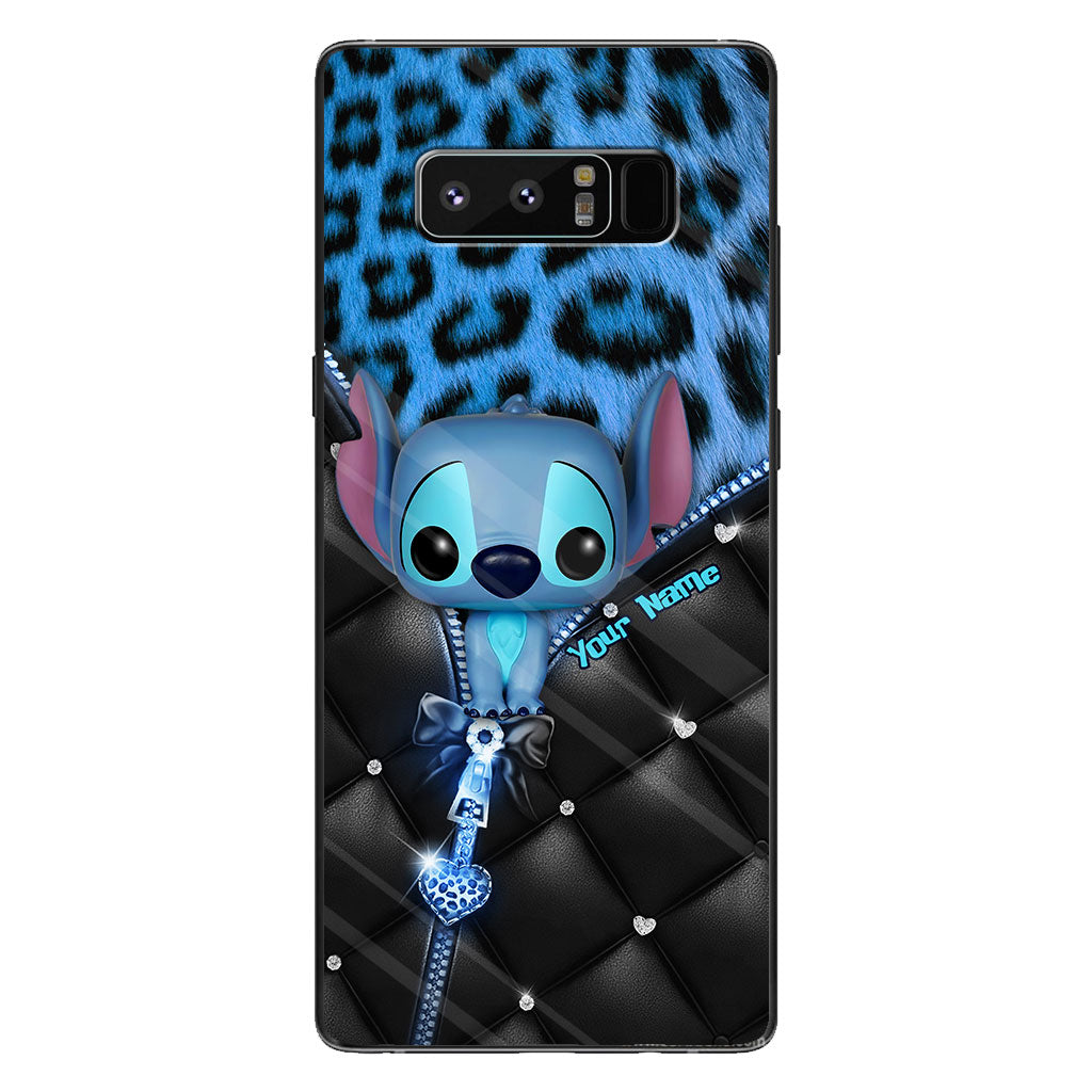 Ohana - Personalized Phone Case With Leather Pattern Print