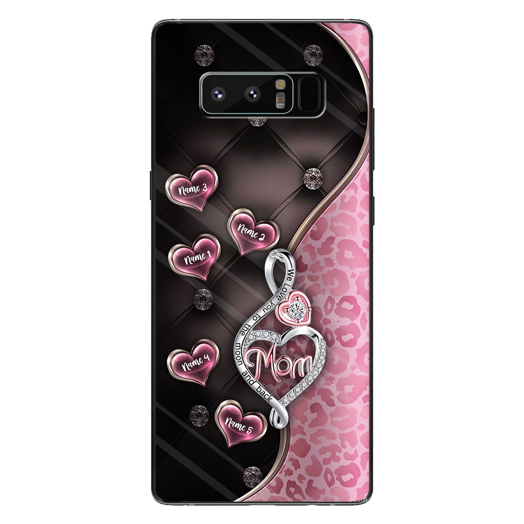 To The Moon And Back Rose Gold - Personalized Mother's Day Phone Case