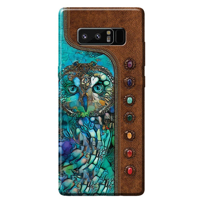 Owl Personalized Leather Pattern Print Phone Case