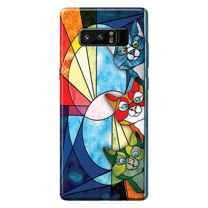 Peeking Cats Stained Glass Pattern Print - Cat Phone Case