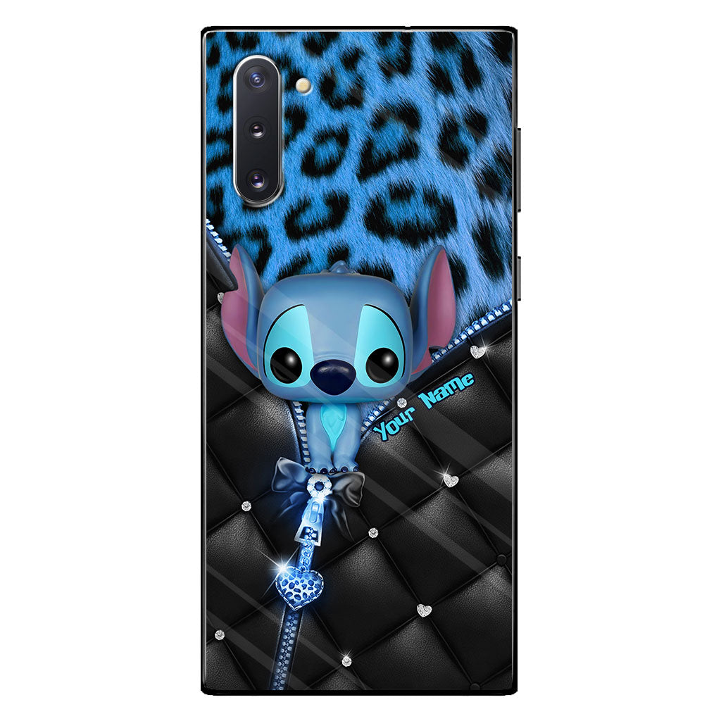 Ohana - Personalized Phone Case With Leather Pattern Print