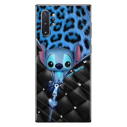 Ohana - Personalized Phone Case With Leather Pattern Print