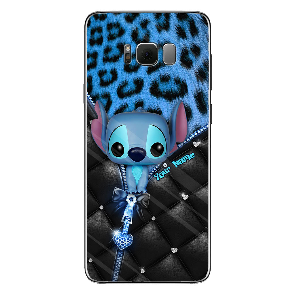 Ohana - Personalized Phone Case With Leather Pattern Print