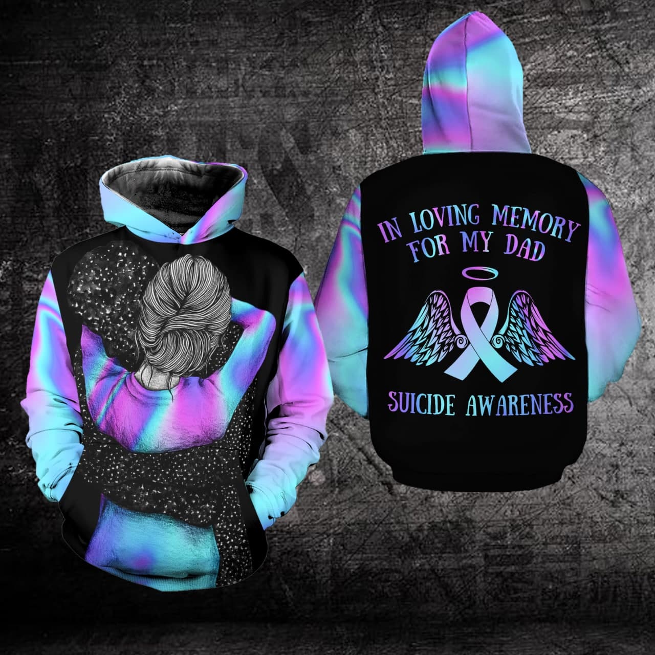 In Loving Memory For My Dad - Suicide Prevention All Over T-shirt and Hoodie 0722